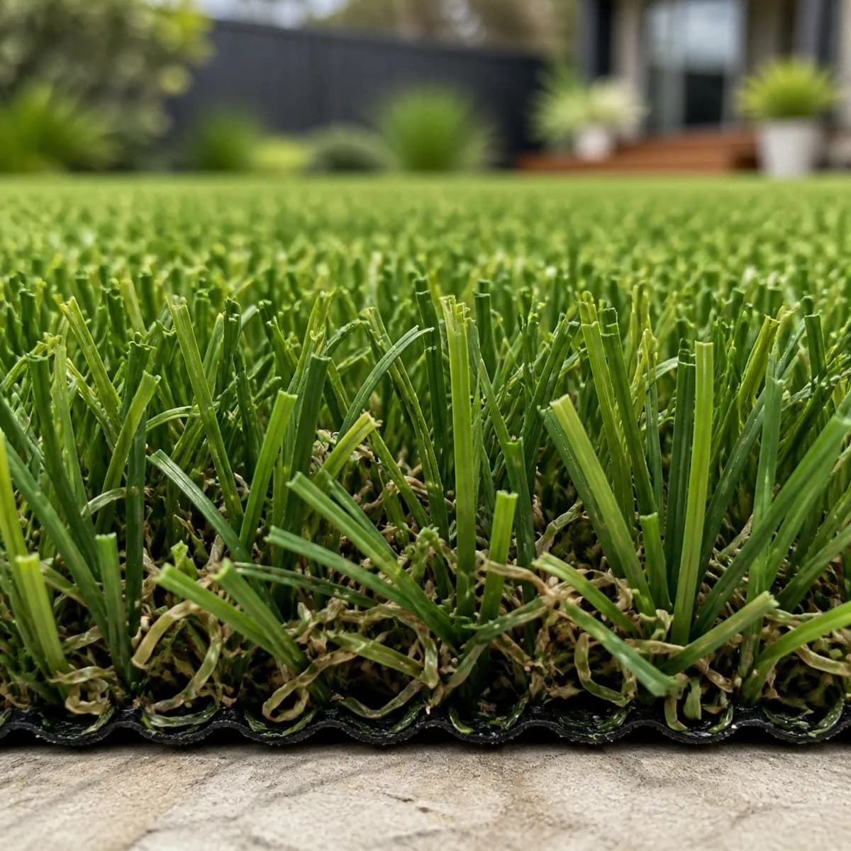 Turf Detail Sydney - Synthetic Grass Close-Up Artificial turf close-up Sydney NSW - realistic multi-tone green synthetic grass blades with dense pile
