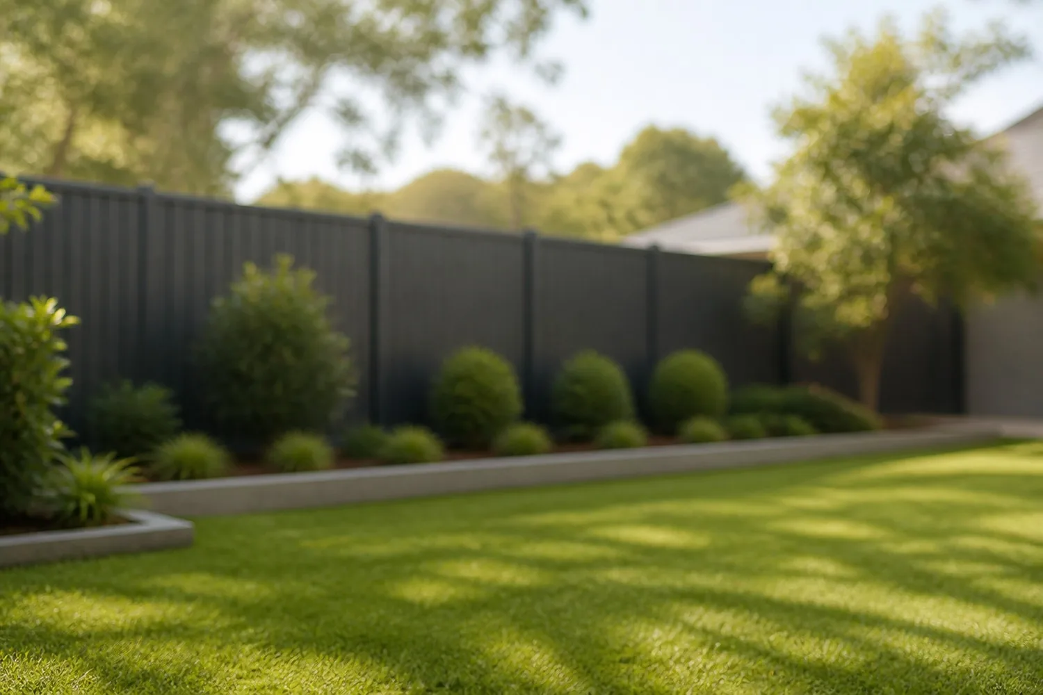 Our Work Sydney - Completed Landscaping Finished landscaping project Sydney NSW - lush greenery and quality fencing from a completed Jacob Landscaping and Fencing job