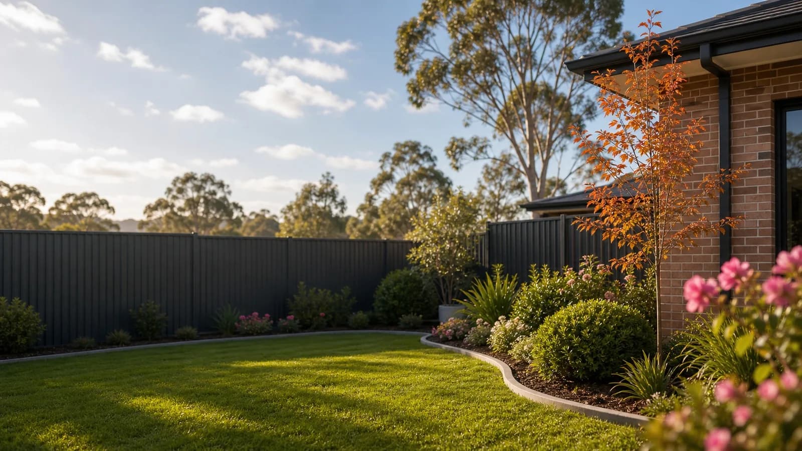 Landscaping Sydney - Year-Round Garden Care Well-maintained landscaped backyard Sydney NSW - tidy turf, garden beds and clean fencing year round